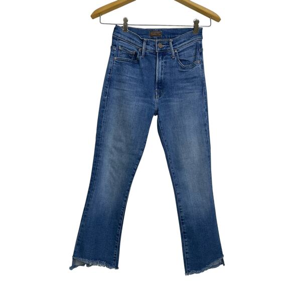 Mother The Insider Crop Step Fray Jeans Womens Size 24 Blue Casual Work Hard - Picture 1 of 13